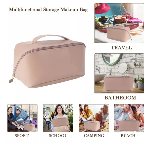 Miniatura: Women's Necessaire Large Capacity PU Leather Cosmetic Handbag Portable Travel-Ne