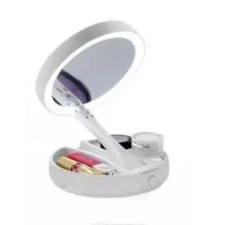 Miniatura: Espelho Com Led De Mesa Com Aumento 10x Led Luz Dobravel Para Maquiagem Pronta E
