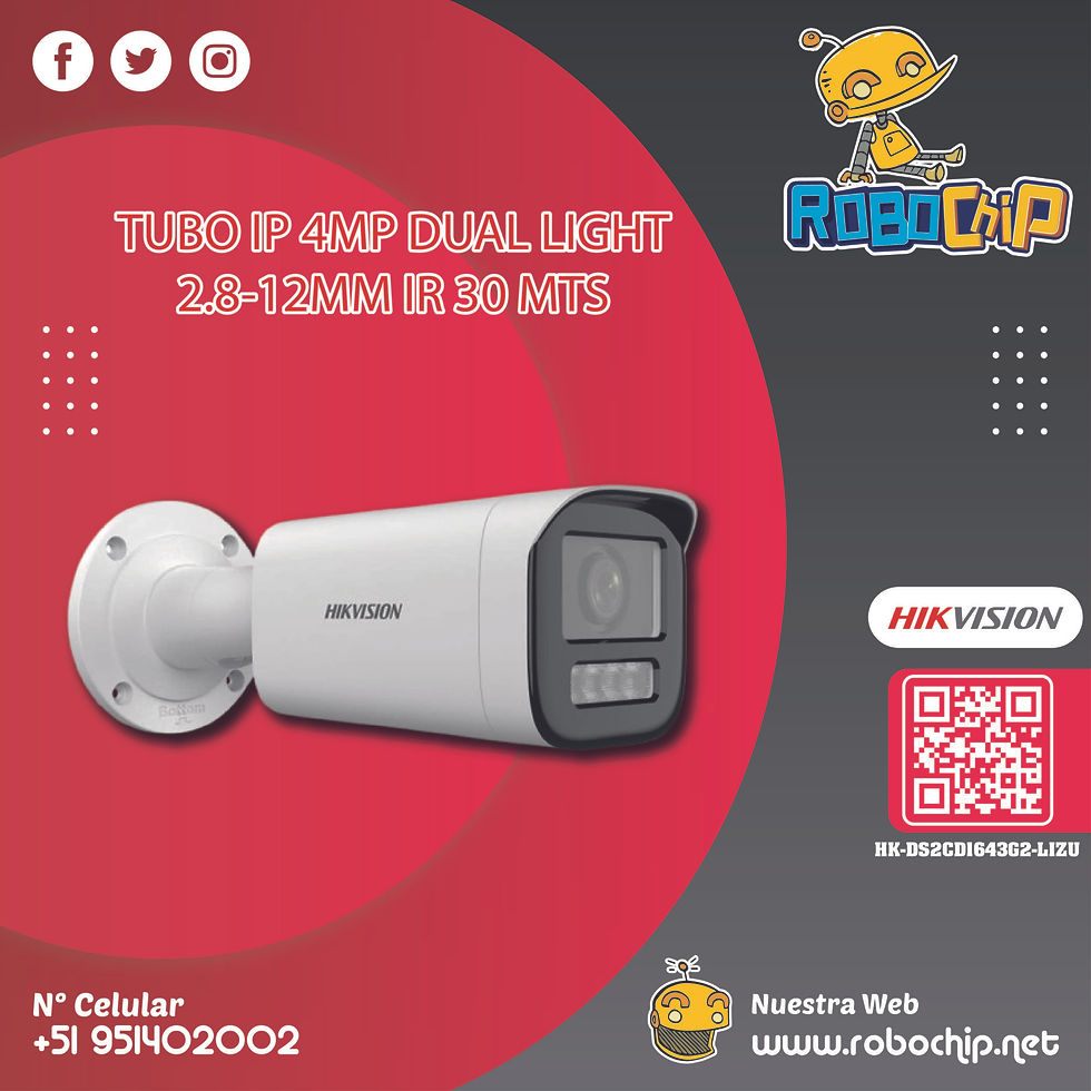 TUBO IP 4MP DUAL LIGHT 2.8-12MM IR 30 MTS