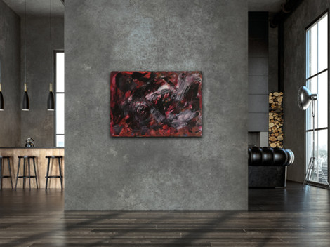 spatula and mixed media technique