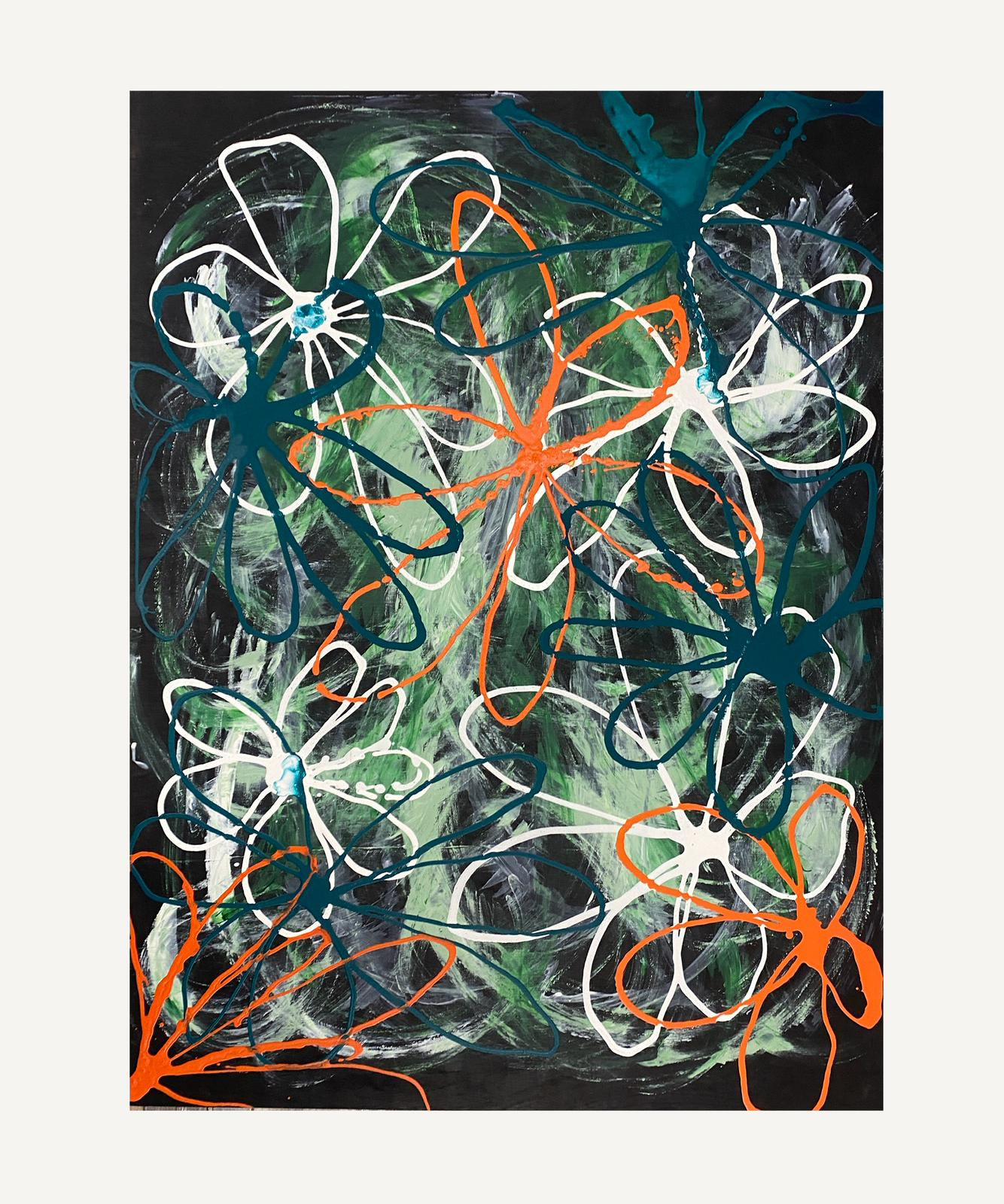Scribbleflower - Acrylic on Board