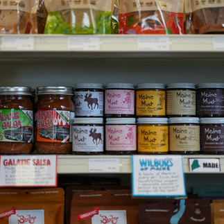 Local foods on the shelves at New Morning Natural Foods in Kennebunk, Maine.