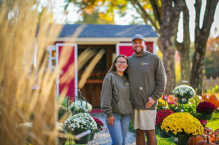 Katie and Cody Sherer, owners of Mainely Blooms in Arundel, Maine.