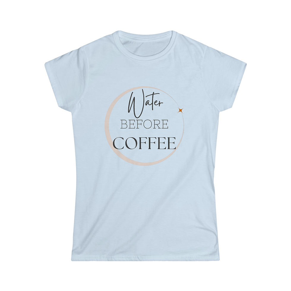 Thumbnail: LotusArt ~ Water Before Coffee Women's Tee