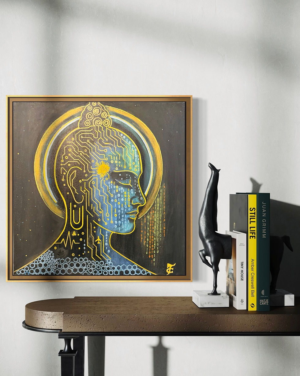 Thumbnail: Celestial Circuitry Buddha - Original Painting
