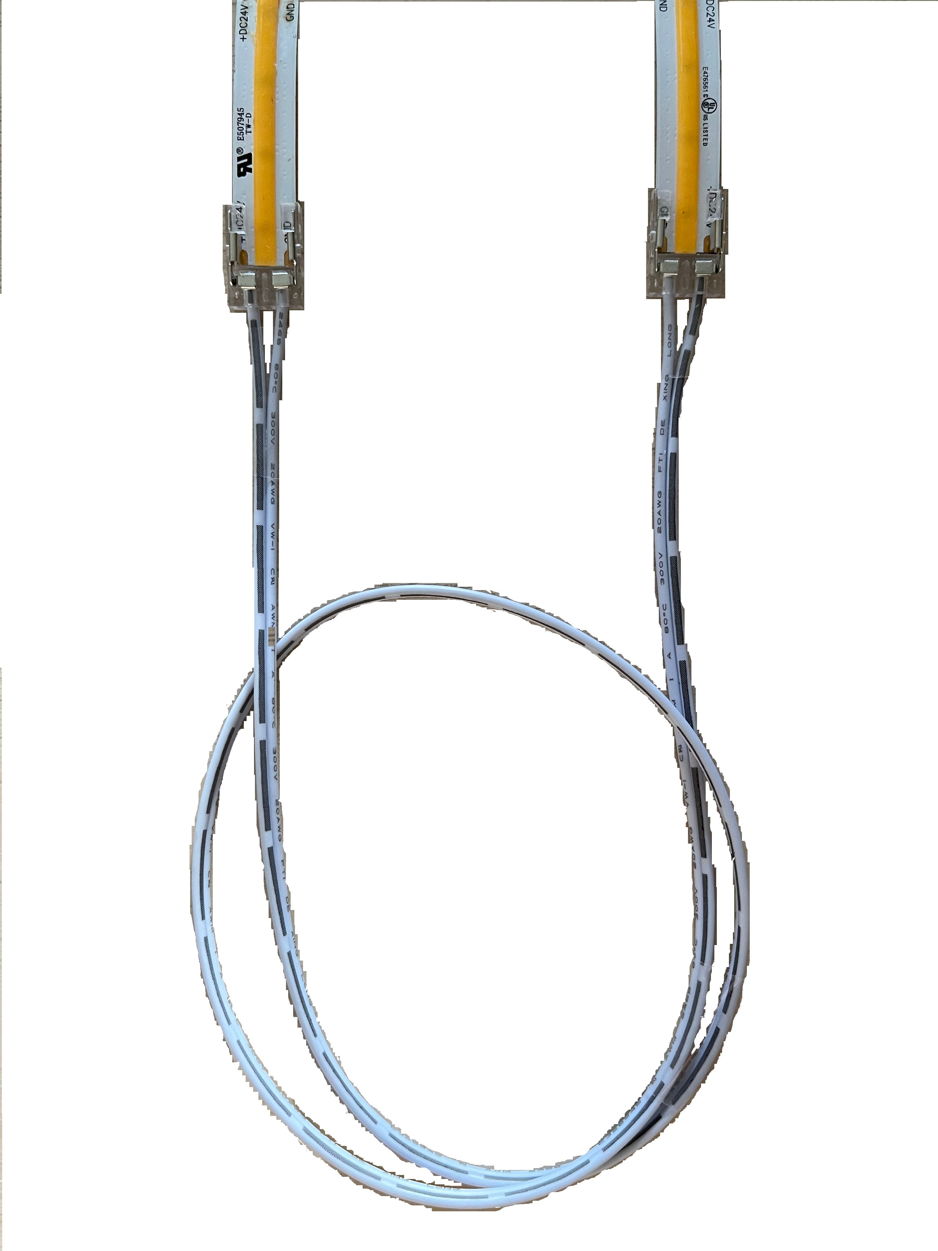 Case Open Clip Connector for Solid Color & COB LED Tape Lights – Solderless, Sec