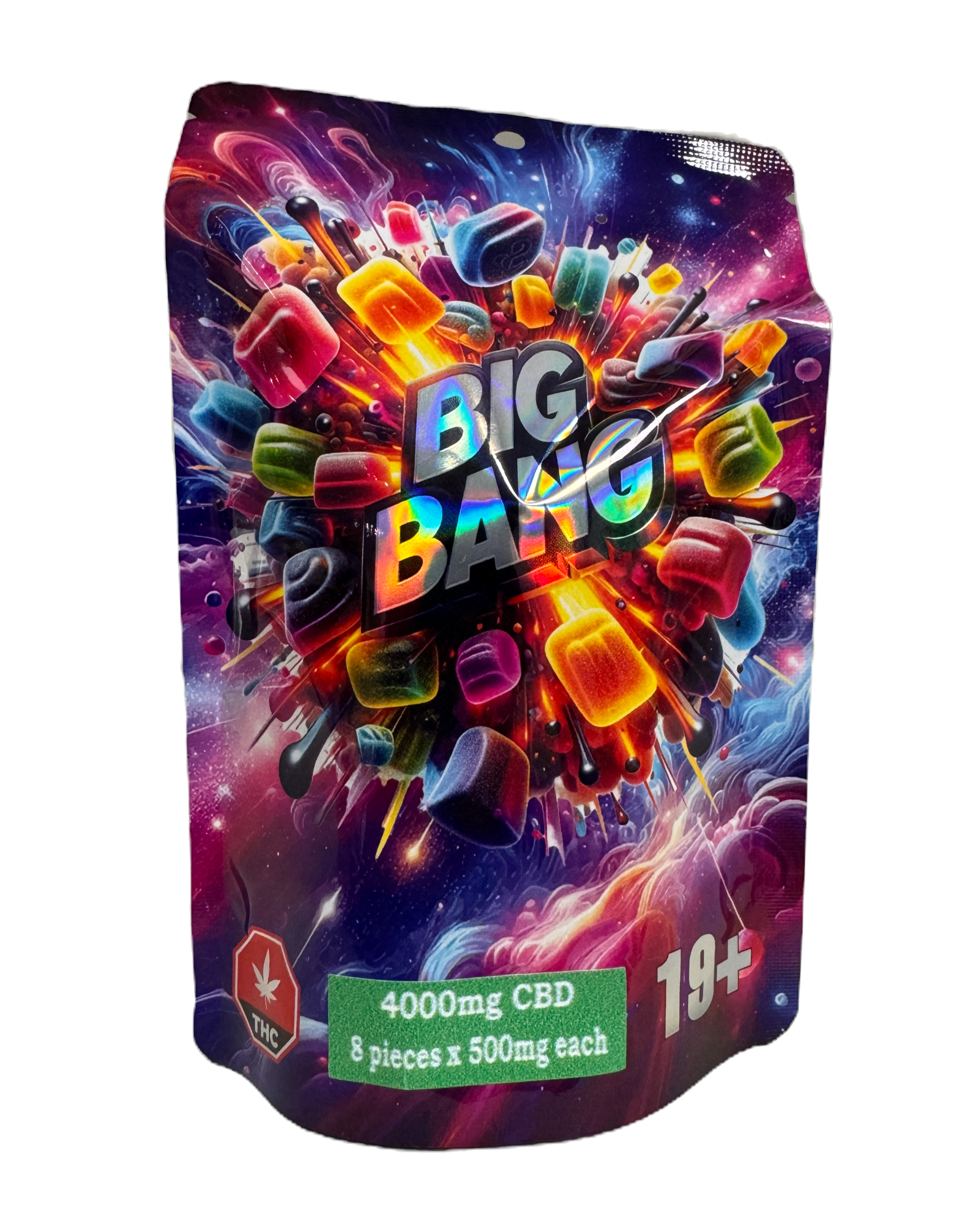 Big Bang CBD Edibles 4000 mg pack by Canna West, featuring 8 pieces with 500 mg CBD each, designed to support natural wellnes