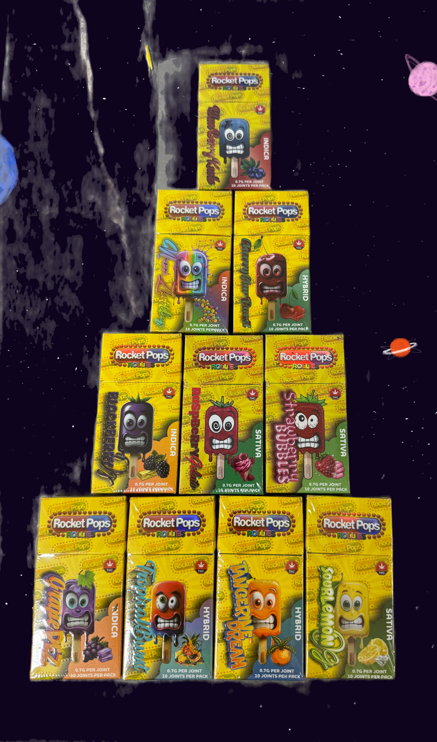 Rocket Pop 0.7g 10 Pre-roll pack $45