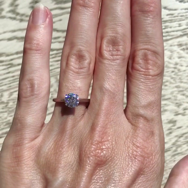 Thumbnail: Moissanite Solitaire Ring 6.5mm (1ct)