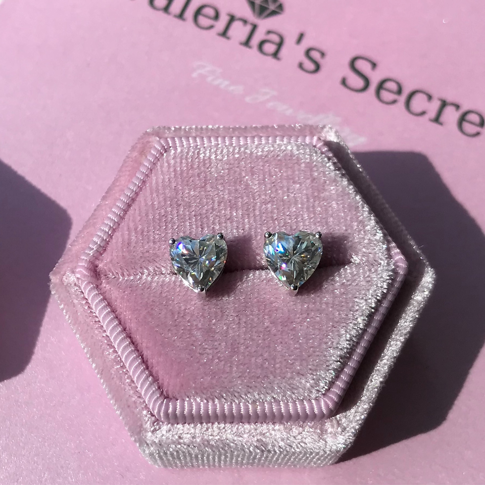 Moissanite Heart Stud Earrings 8.5x8.5 (5ctw)