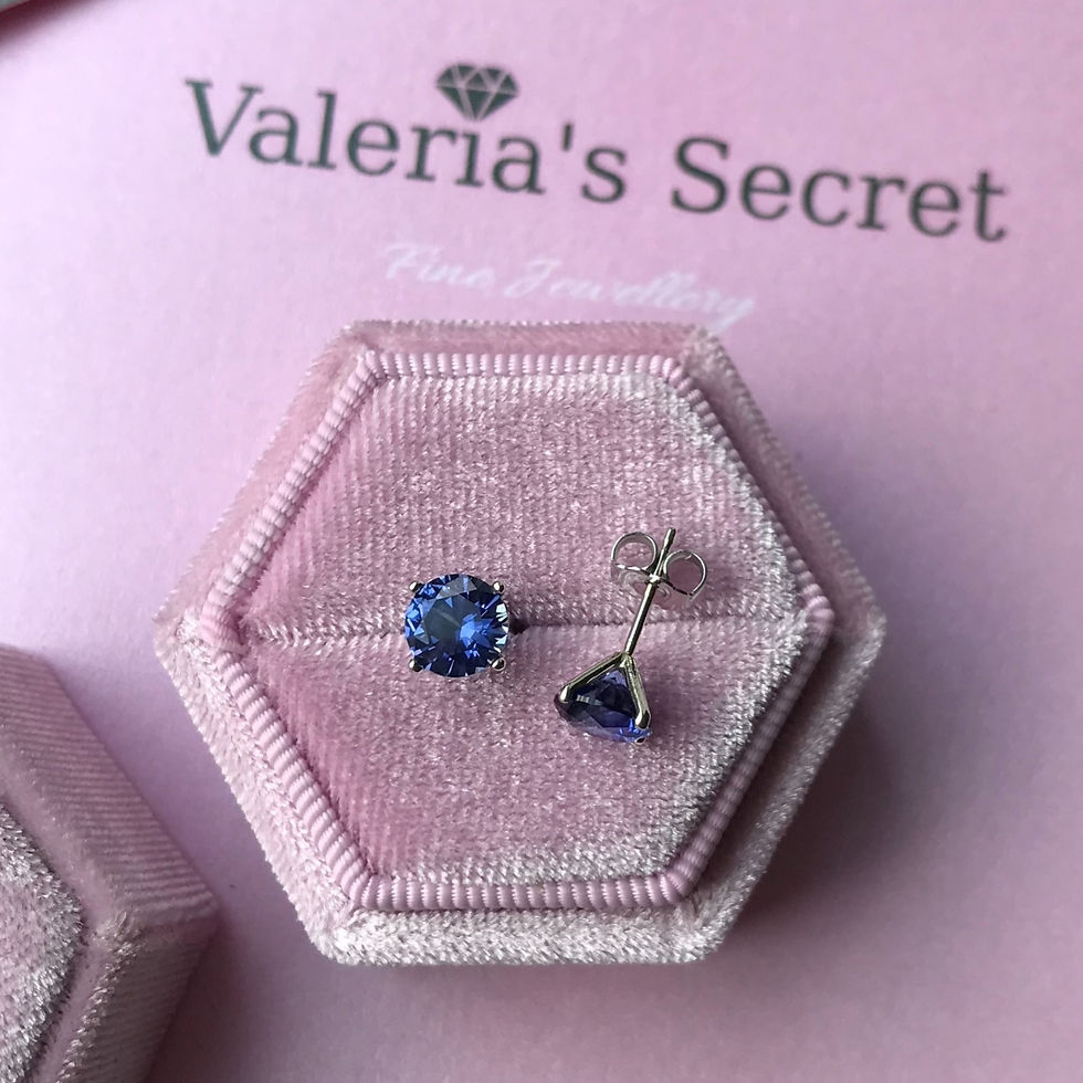 Thumbnail: Cornflower Blue Sapphire Stud Earrings 6.5mm (2.60ctw)