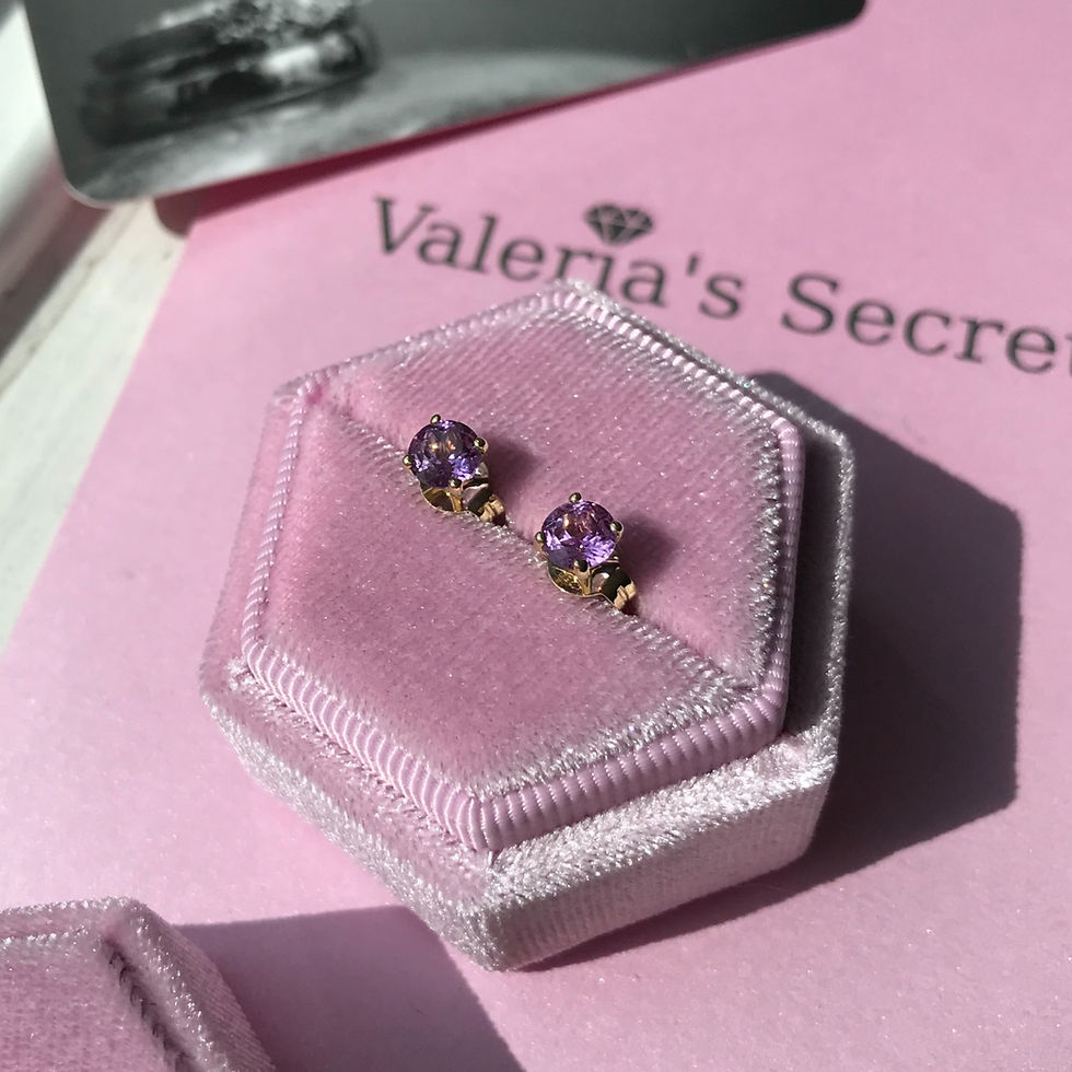 Thumbnail: Single Lavender Purple Sapphire Stud Earring 5mm (0.65ctw)