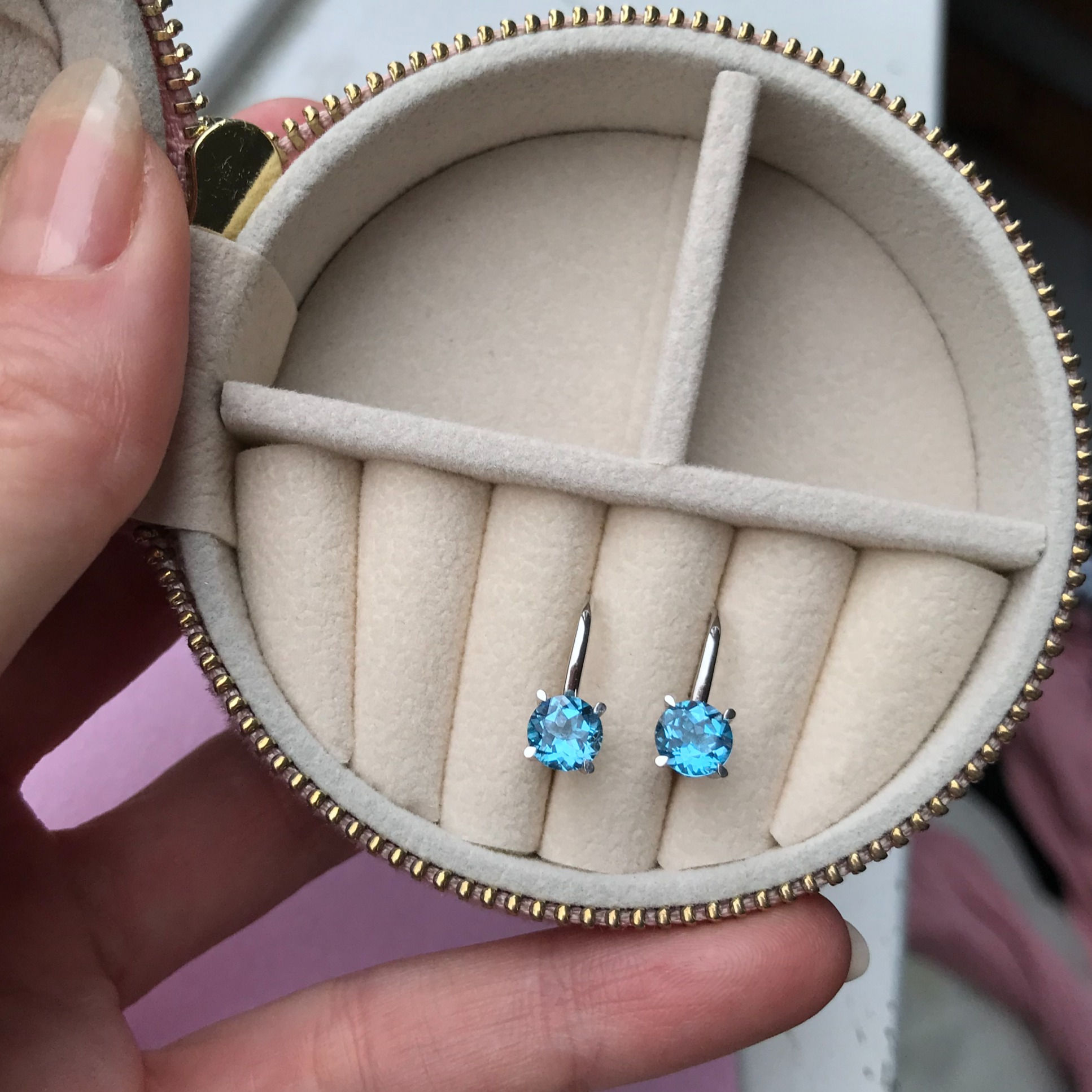 Topaz Drop Earrings 6mm (3ctw)