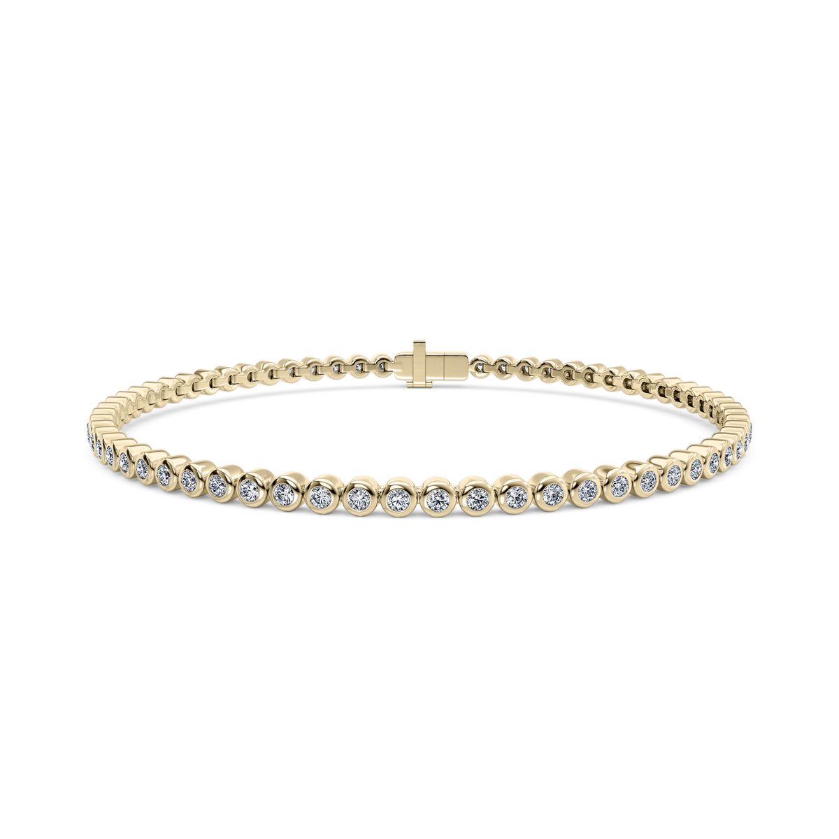 Diamond Round Bezel Tennis Bracelet