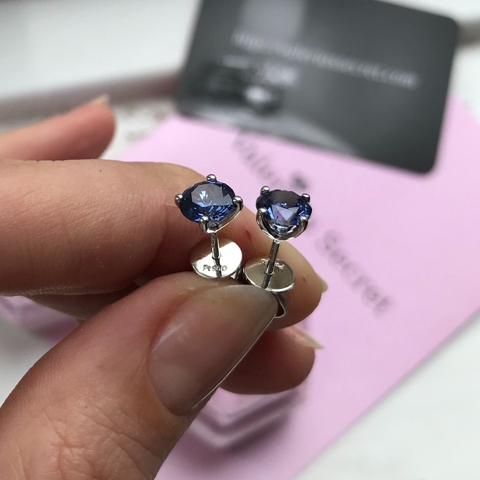 Thumbnail: Cornflower Blue Sapphire Stud Earrings 6mm (2ctw)
