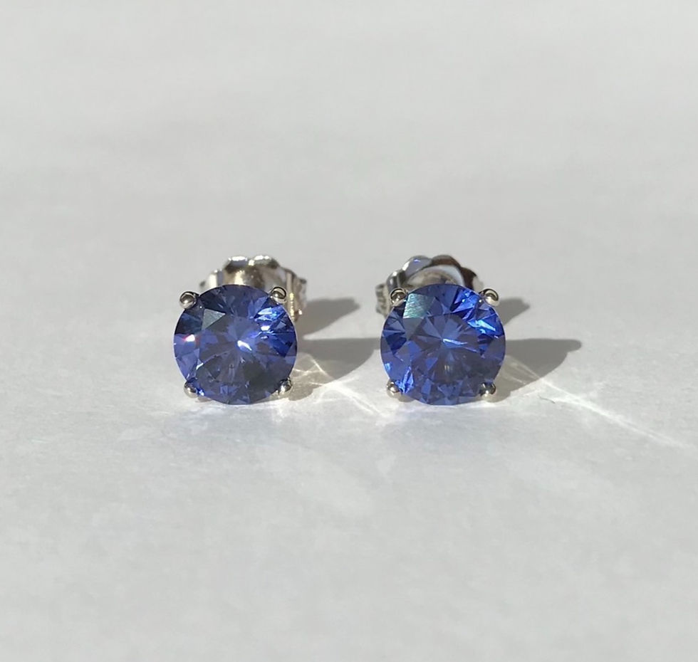 Thumbnail: Cornflower Blue Sapphire Stud Earrings 6.5mm (2.60ctw)