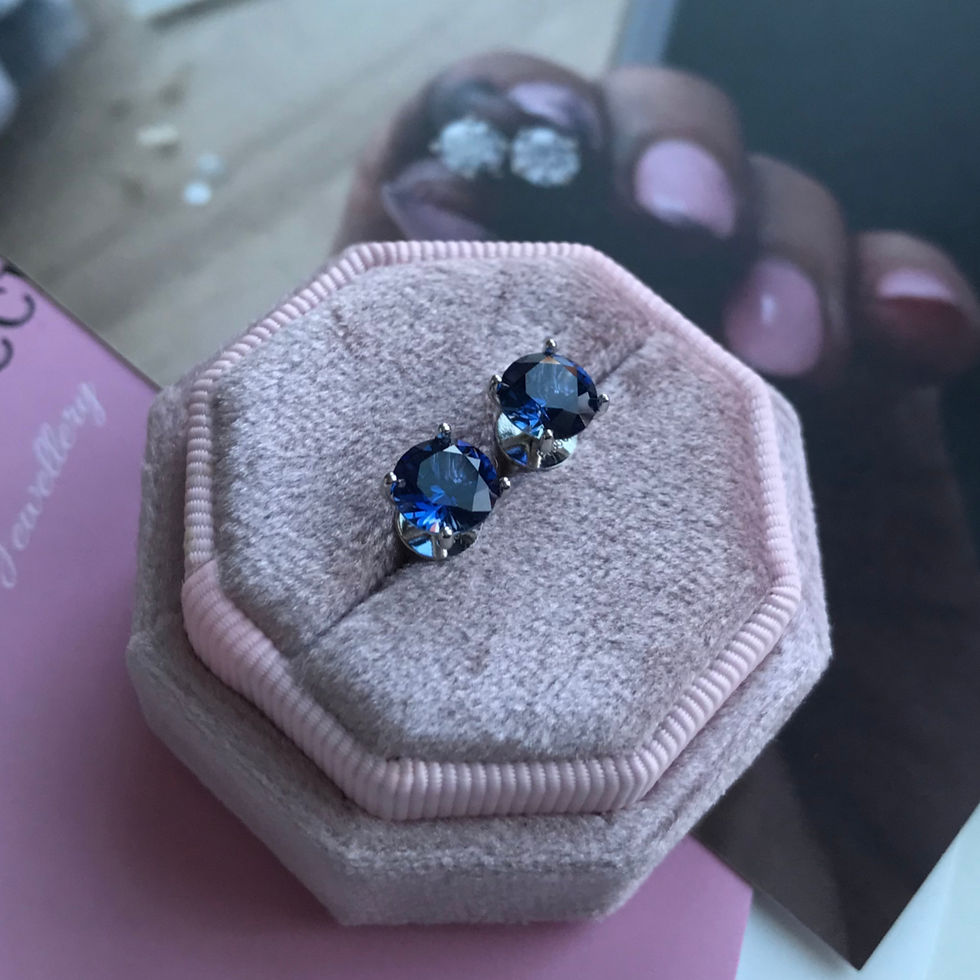 Thumbnail: Cornflower Blue Sapphire Stud Earrings 8mm (4ctw)