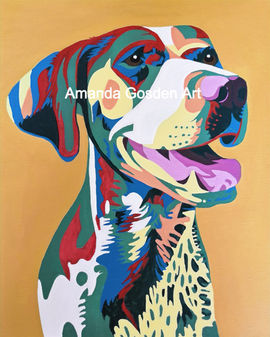 pointer dog pet portrait
acrylic painting on canvas