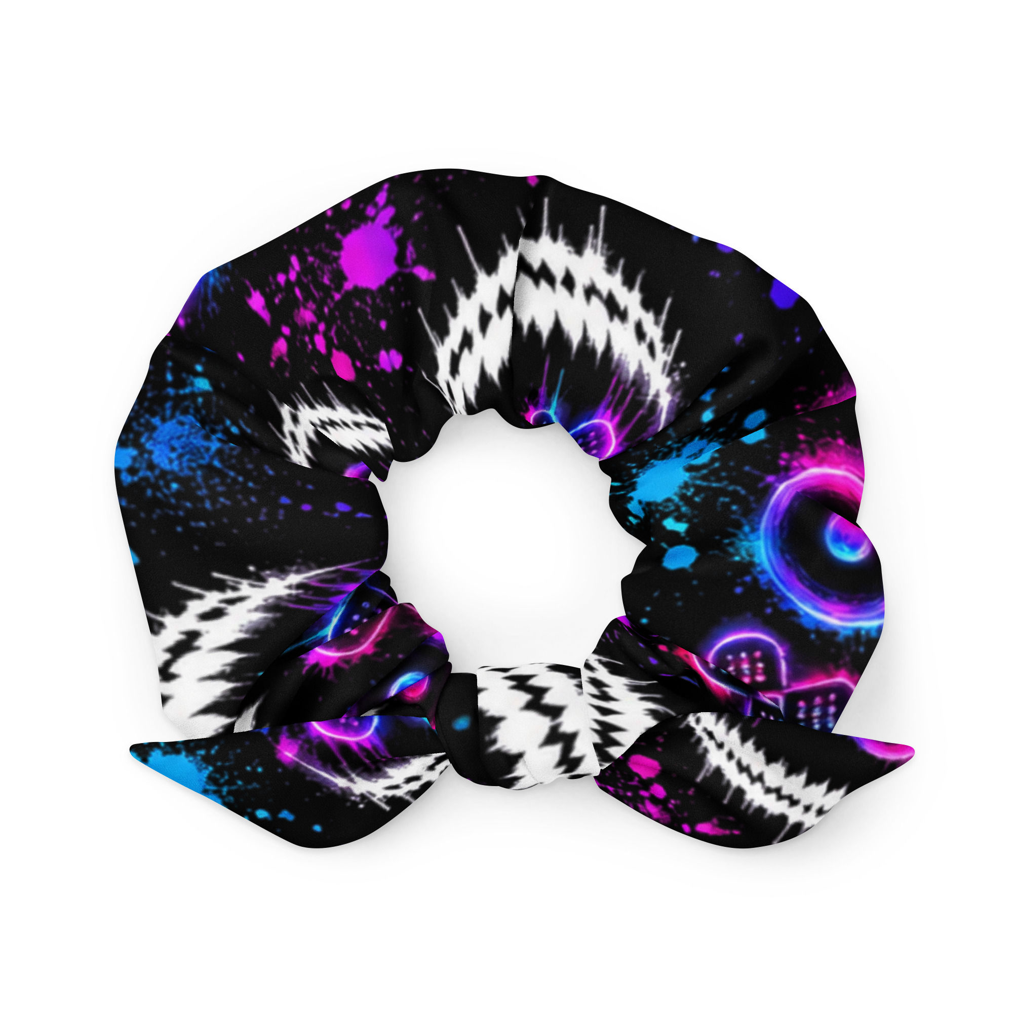 Recyceltes Scrunchie mit Neon-Design