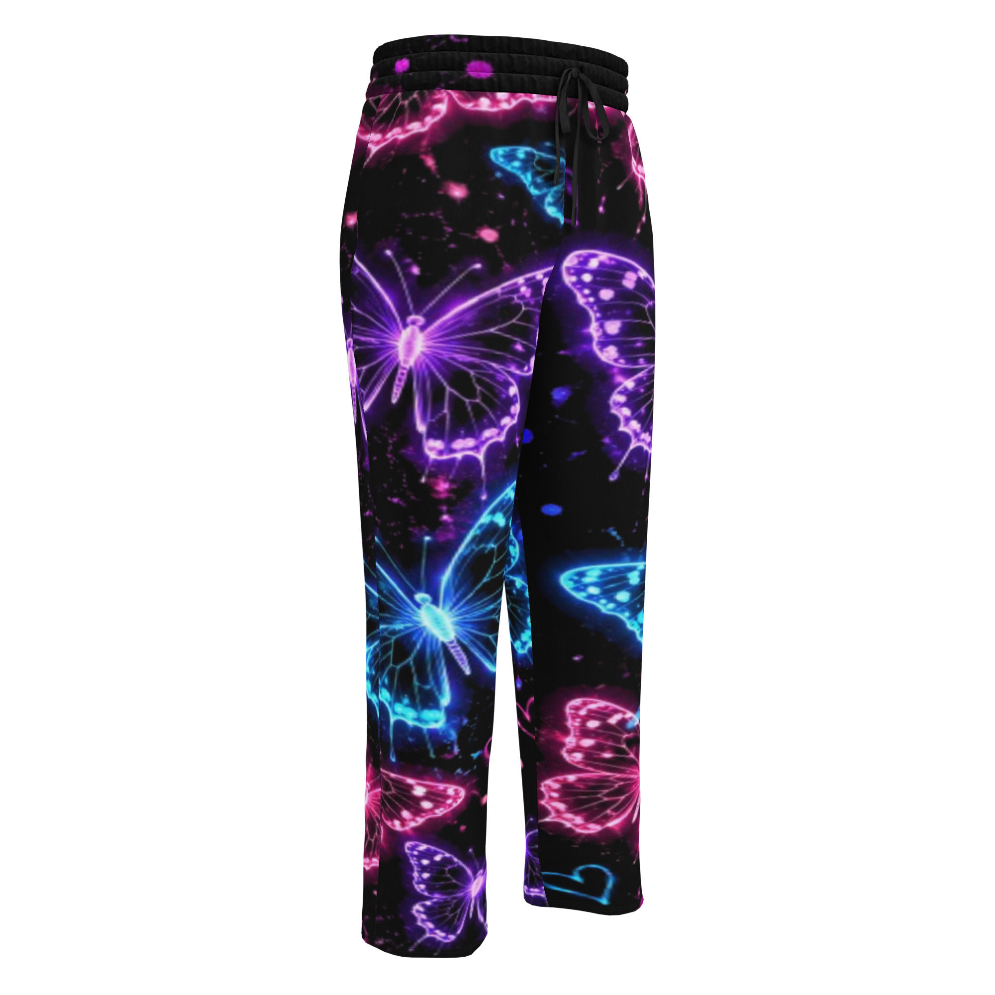 Wide-Leg Joggers – Neon Butterfly Edition