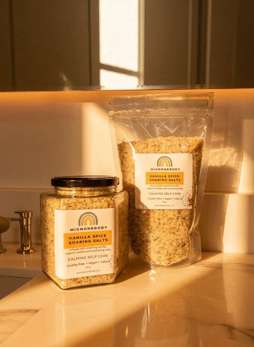 Thumbnail: Classic Vanilla Spice Soaking Salts Collection Glass Gift Jar and Refill Ritual Pack by MIGNONEBODY