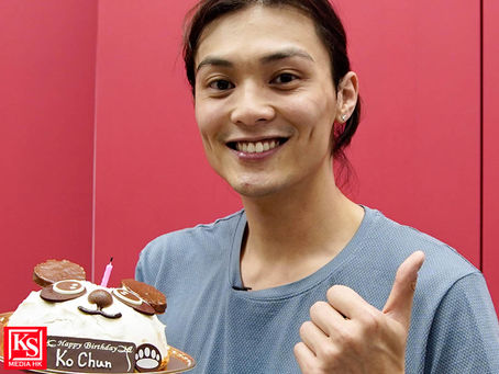 謝高晉30歲生日做特技人慶生龐景峰送驚喜 謝高晉吊威吔飛住吹蠟燭望拍攝打戲 直言「就算要廿幾樓跳落嚟都唔怕」