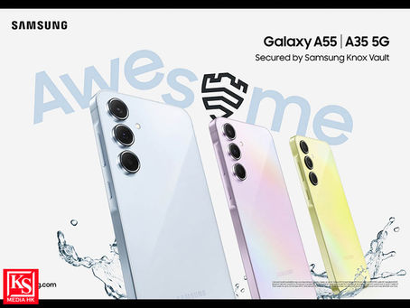 全新Samsung Galaxy A55 5G及Galaxy A35 5G矚目亮相為用戶帶來驚喜的創新功能與全面的安全防護憑著升級的安全防護功能和震撼的視覺效果,全新Galaxy A系列將為用戶帶來更優質的流動體驗