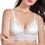 Thumbnail: Gloria Silky Satin Bra in Flower Lace White