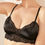 Thumbnail: Gloria Silky Satin Bra in Flower Lace Black