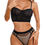 Thumbnail: Laura Bustier Crop Top and Tanga Set Black