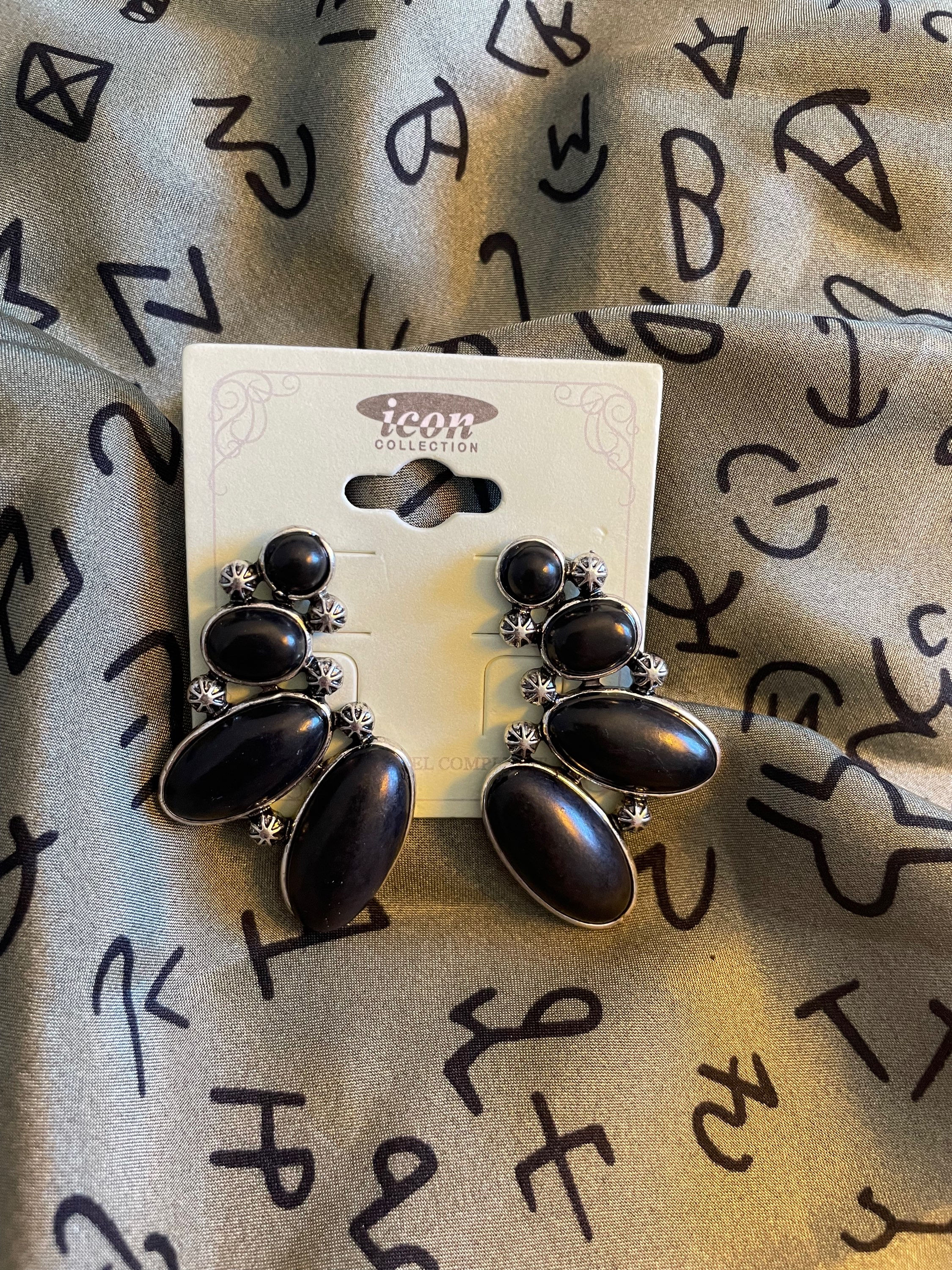 Black Hollow Earrings