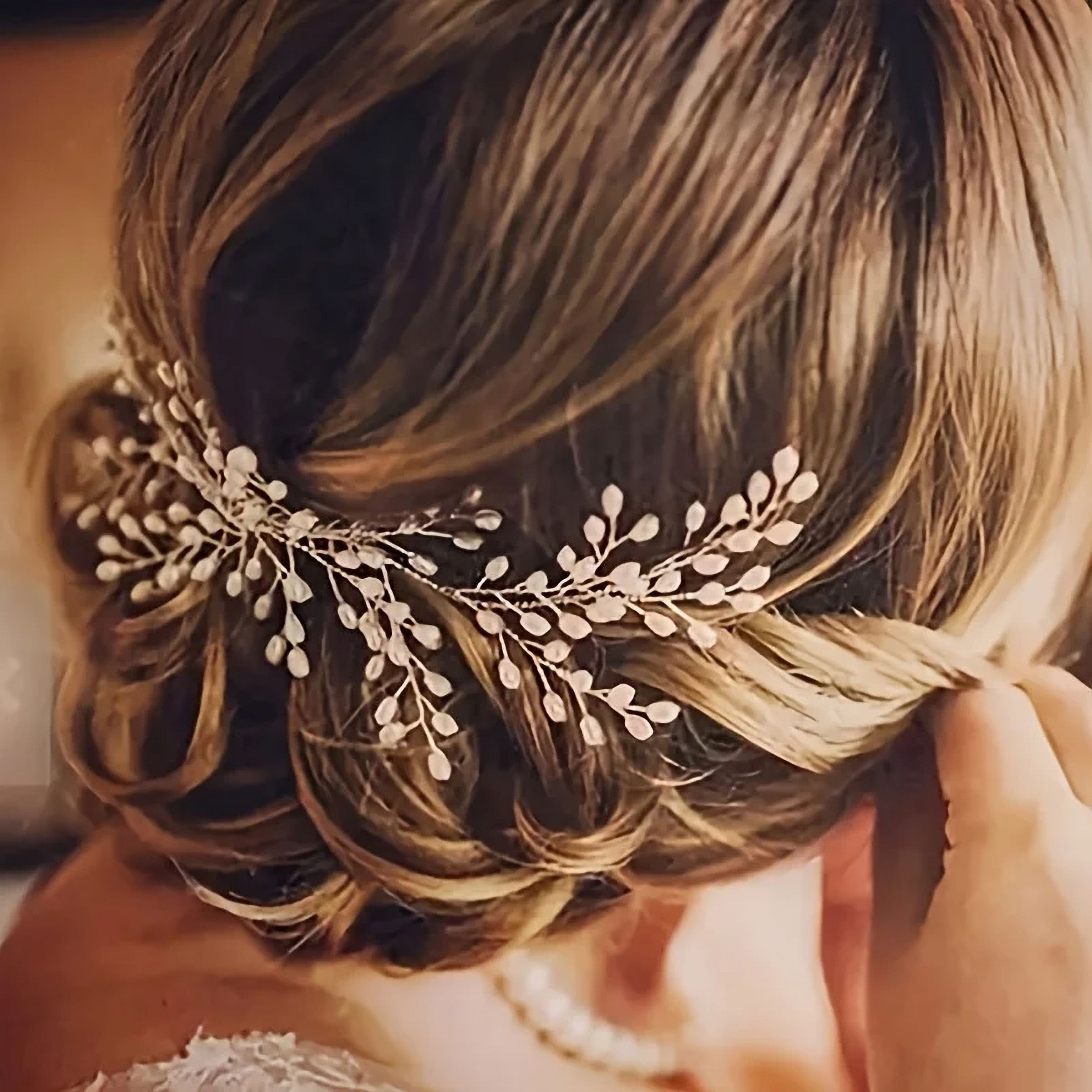 AMBERELLE NIA PEARL (S/G) HANDMADE BRIDAL HAIR COMB