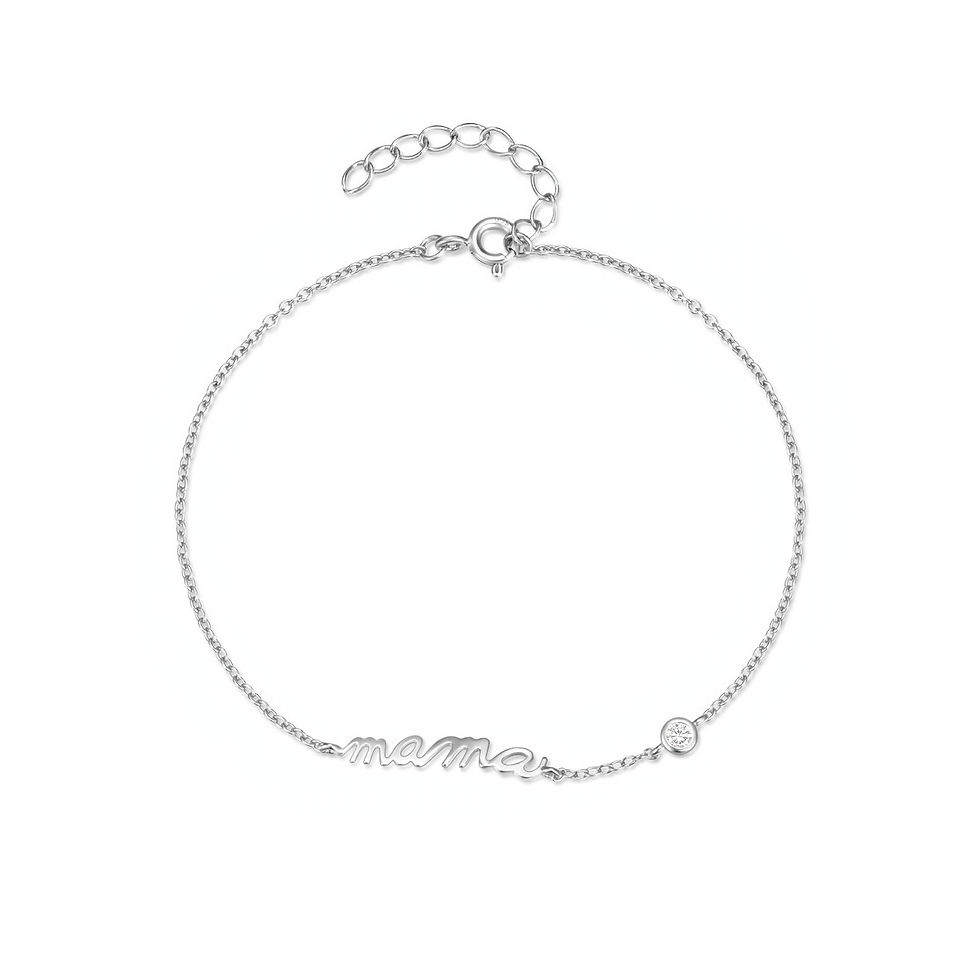 Thumbnail: Signature You Mama Sparkle CZ (SS, G) Bracelet