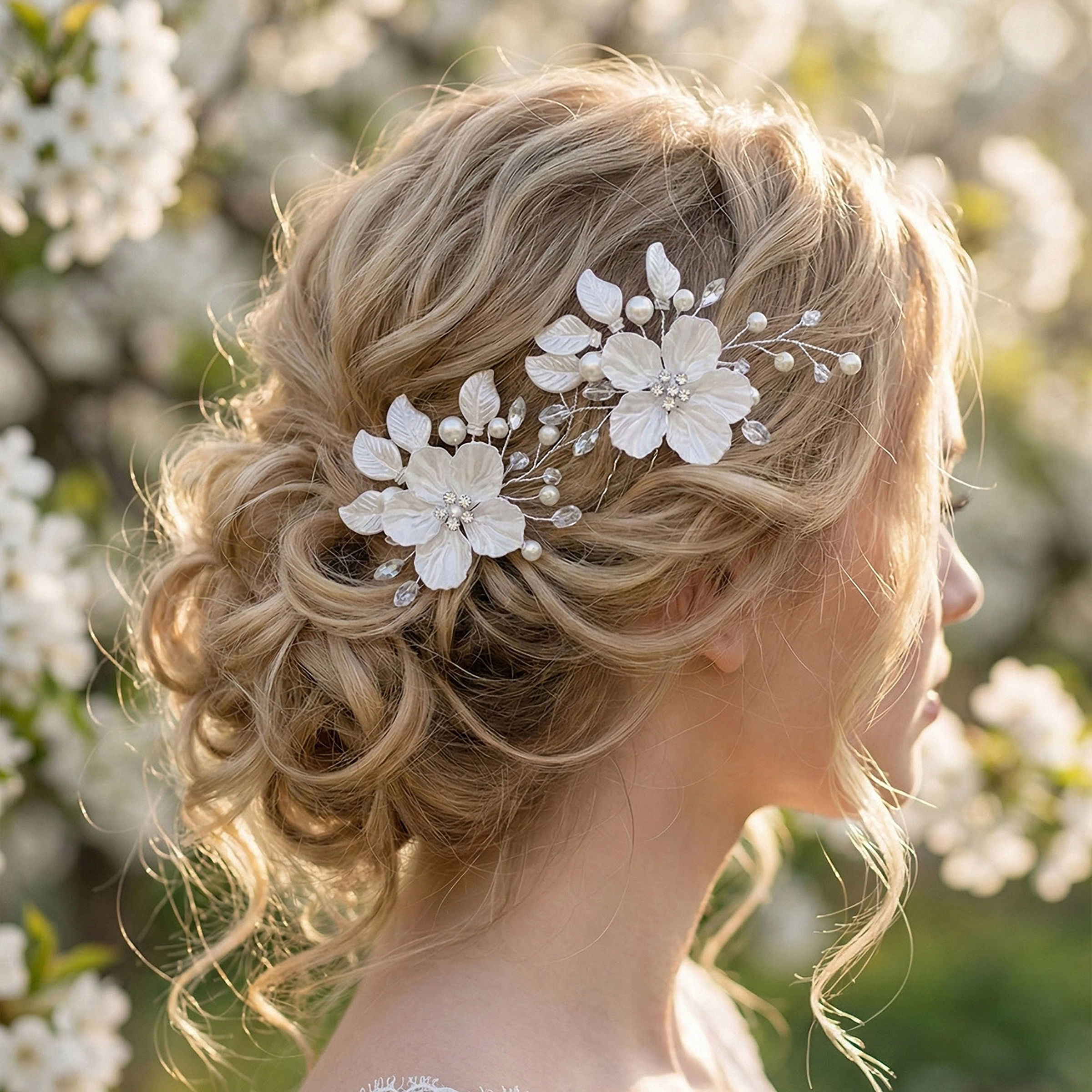 LIMITED EDITION AMBERELLE RAE CRYSTAL PEARL (S) 2PK HANDMADE BRIDAL HAIR PINS