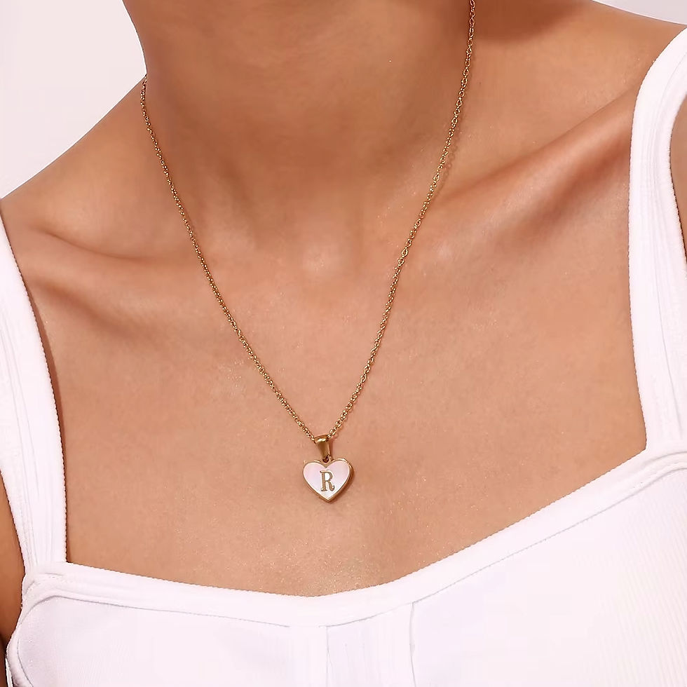 Thumbnail: SIGNATURE YOU ROMANTIC HEART SHELL INITIAL (GOLD) NECKLACE