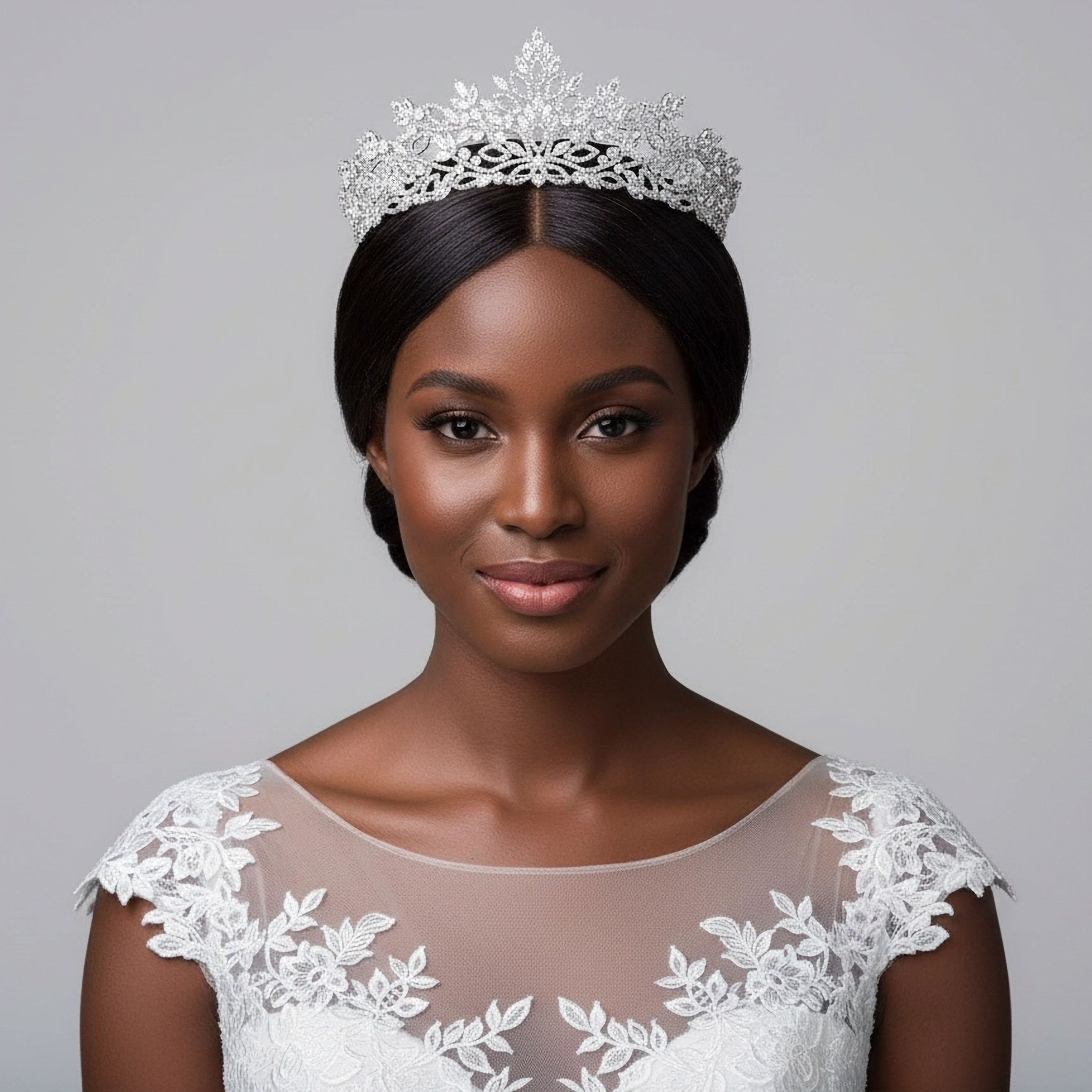 AMBERELLE REBECCA CZ (SILVER) BRIDAL TIARA