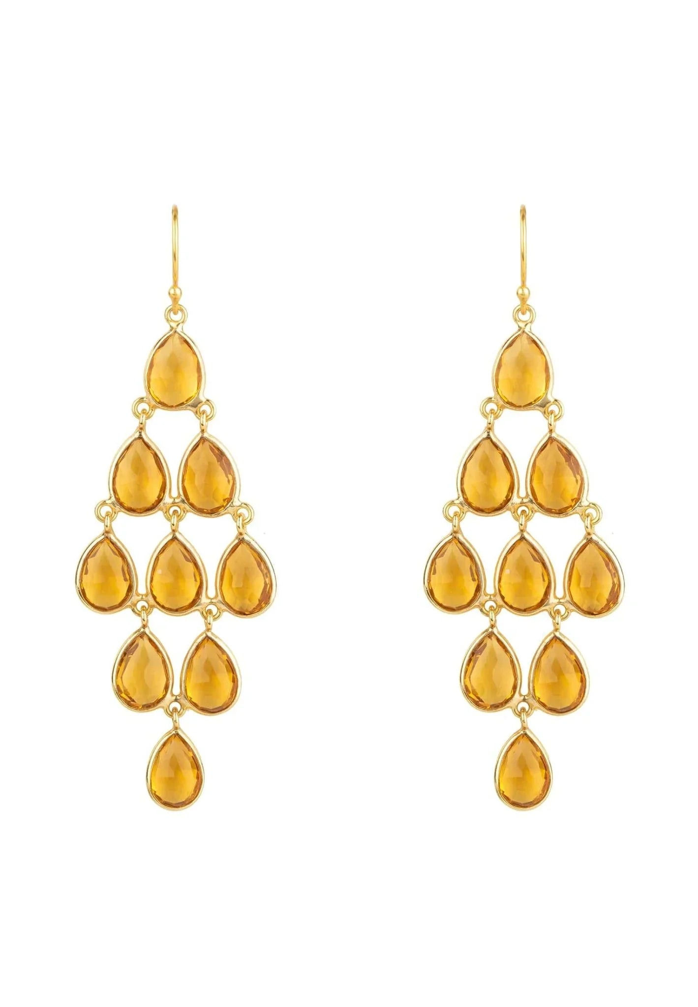 LATELITA ERVIOLA GEMSTONE CASCADE CITRINE (GOLD) DROP EARRINGS