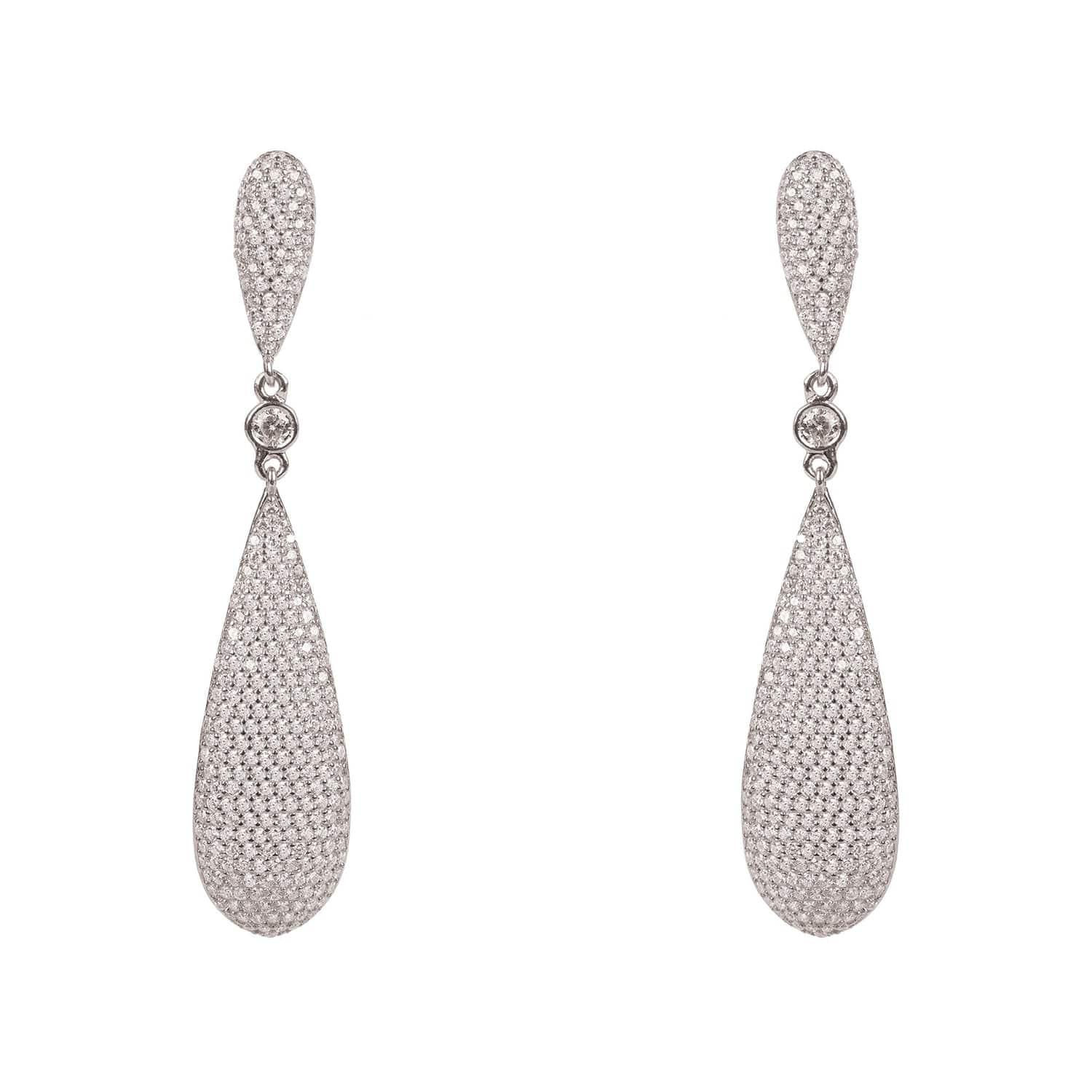 LATELITA LONG CZ (SILVER) DROP EARRINGS