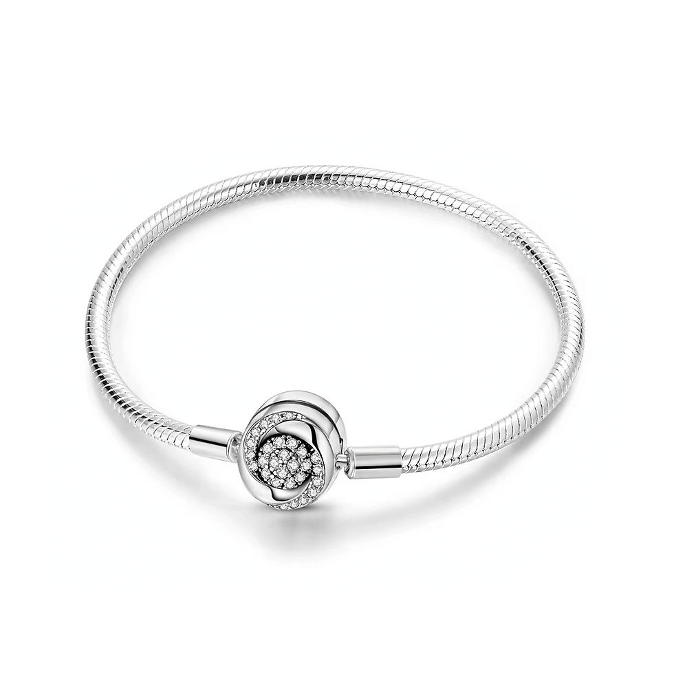 HARMONY SWIRL CZ (SILVER) CHARM BRACELET