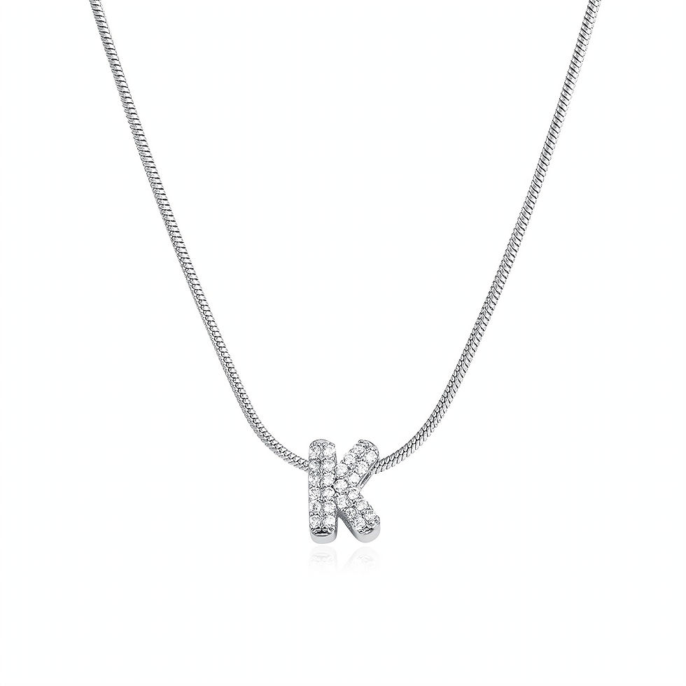 Thumbnail: SIGNATURE YOU SMALL BUBBLE CZ INITIAL (SILVER, GOLD) NECKLACE