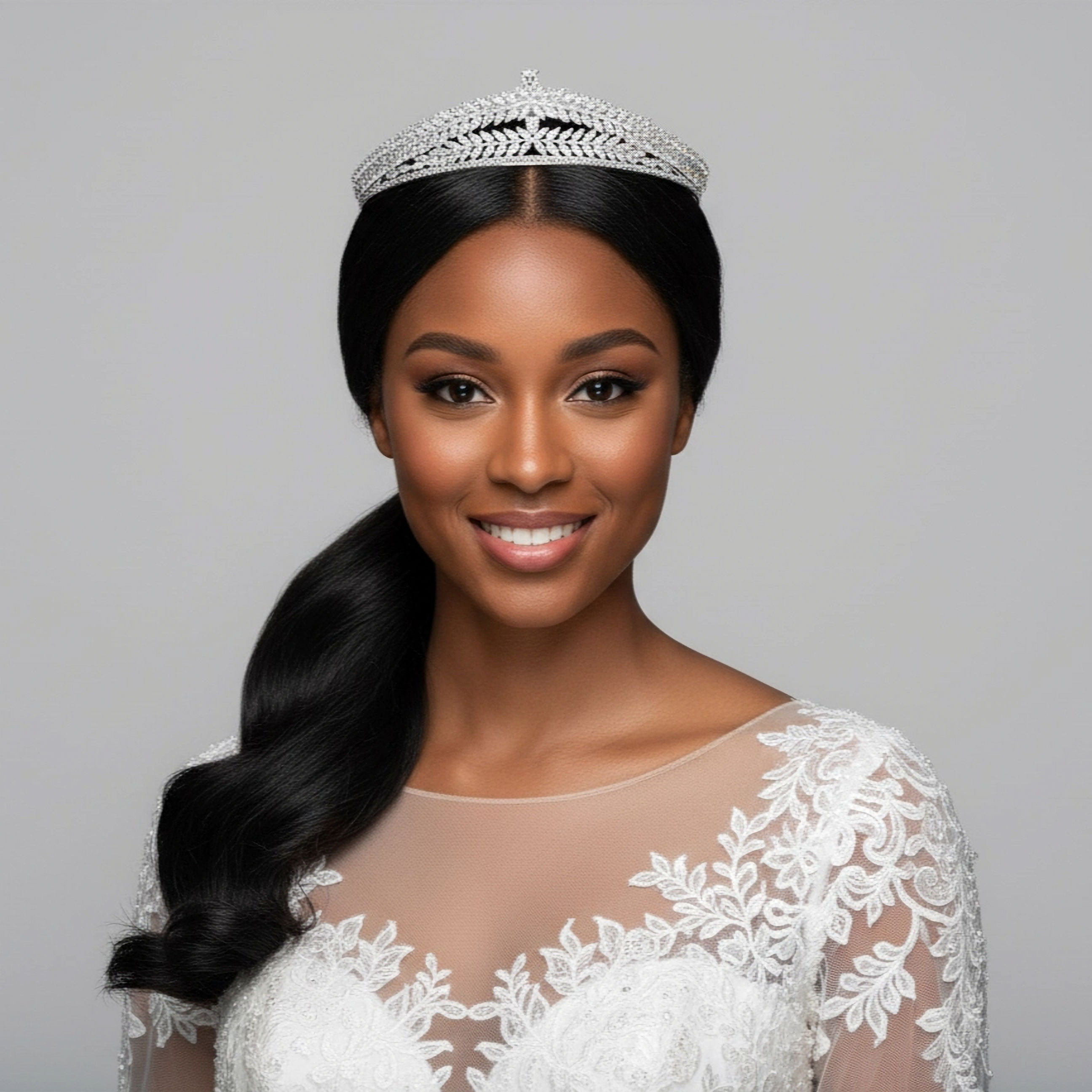 AMBERELLE THERESA CZ (SILVER) BRIDAL TIARA