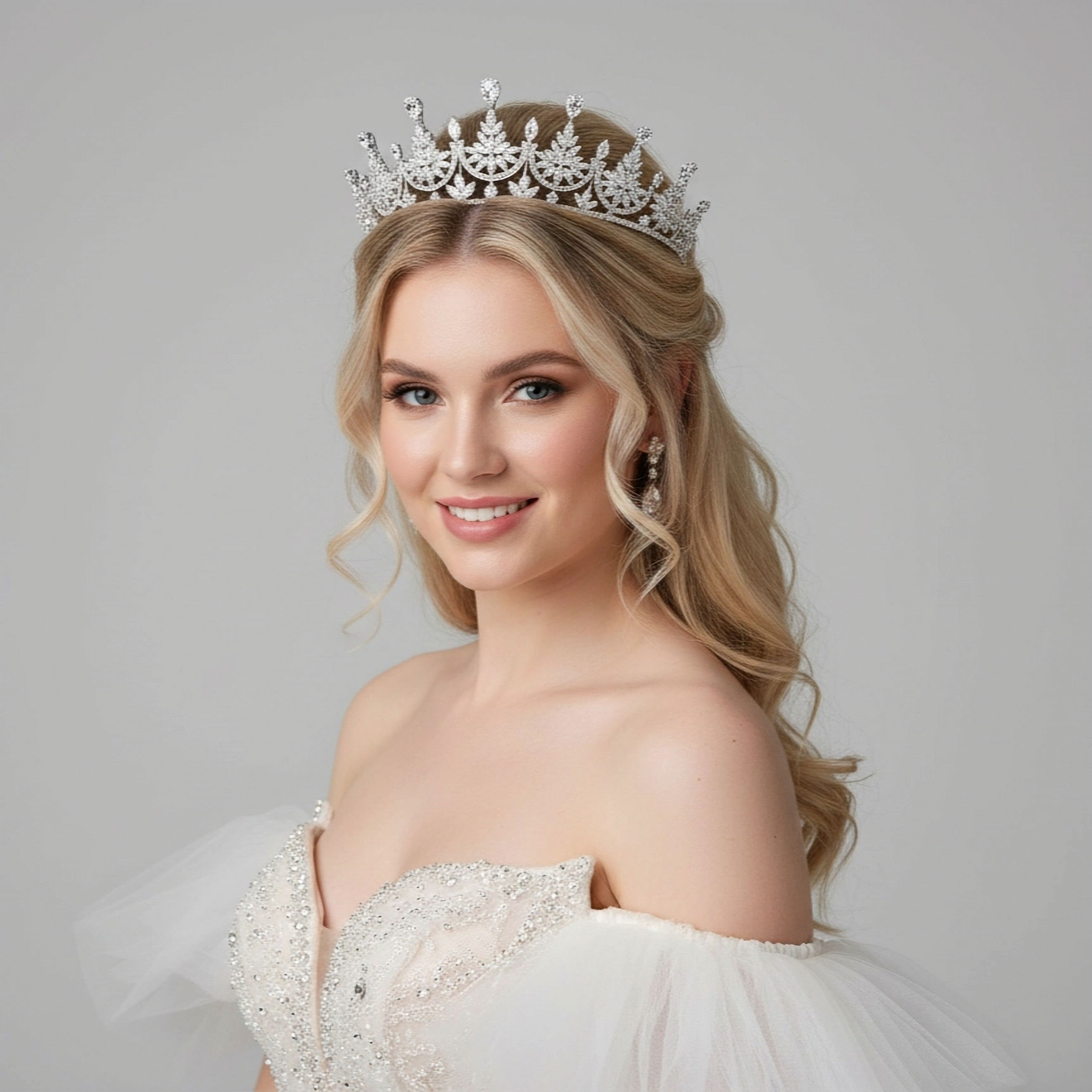 AMBERELLE TABITHA CZ (SILVER) BRIDAL TIARA