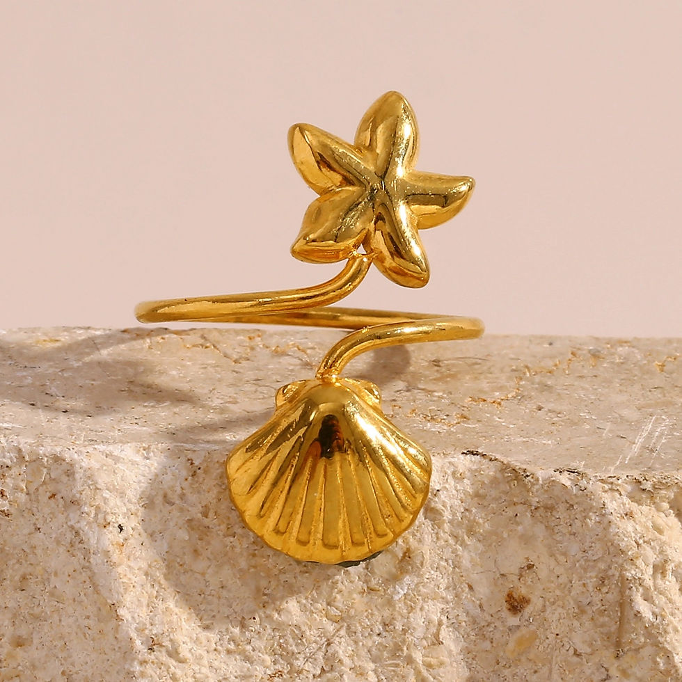 ROSELLE STARFISH SHELL TWIST (18K GOLD) RING