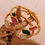 Thumbnail: ROSELLE OVAL NATURAL STONE (18K GOLD) BANGLE BRACELET