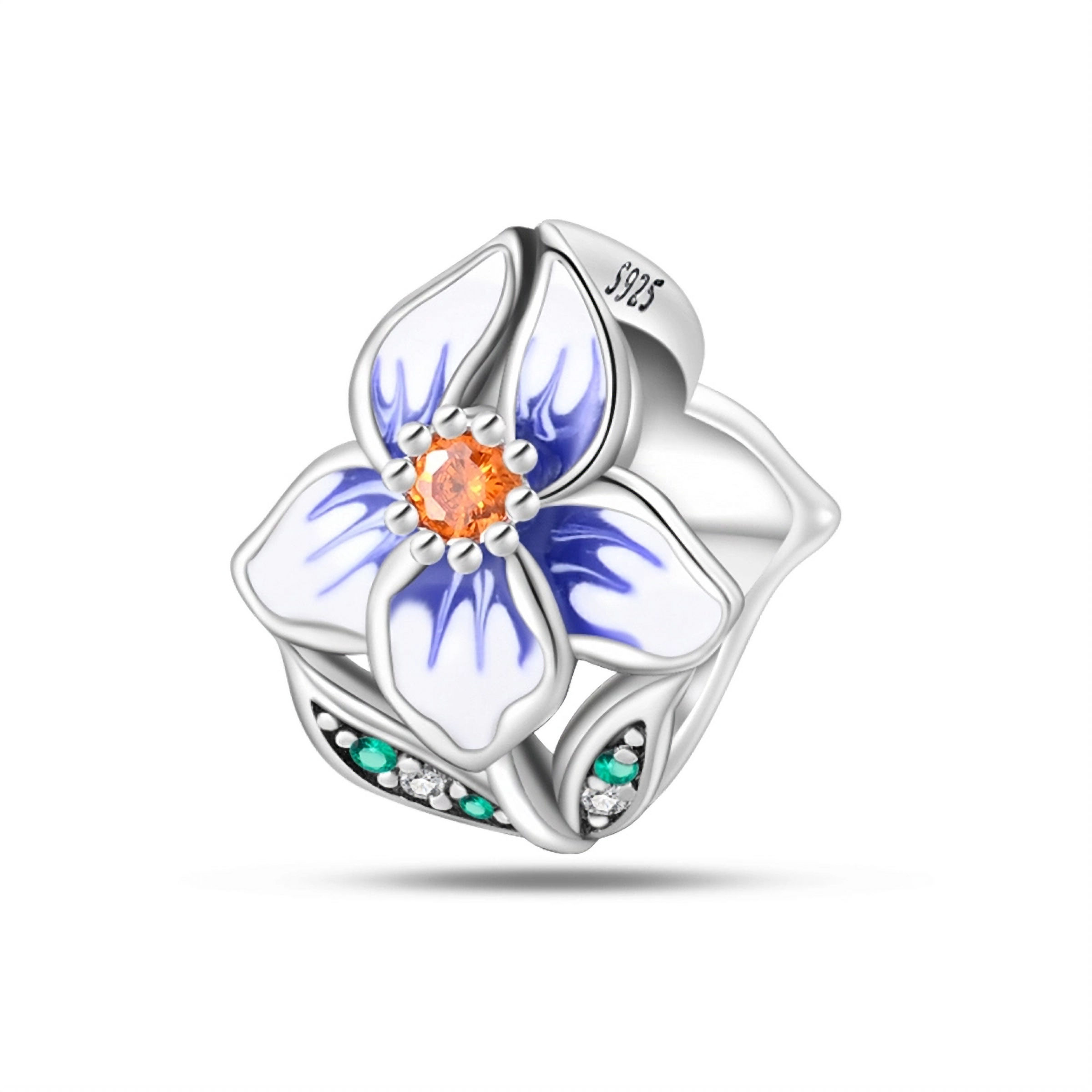 HARMONY WHITE AND VIOLET FLOWER CZ (SILVER) SPACER