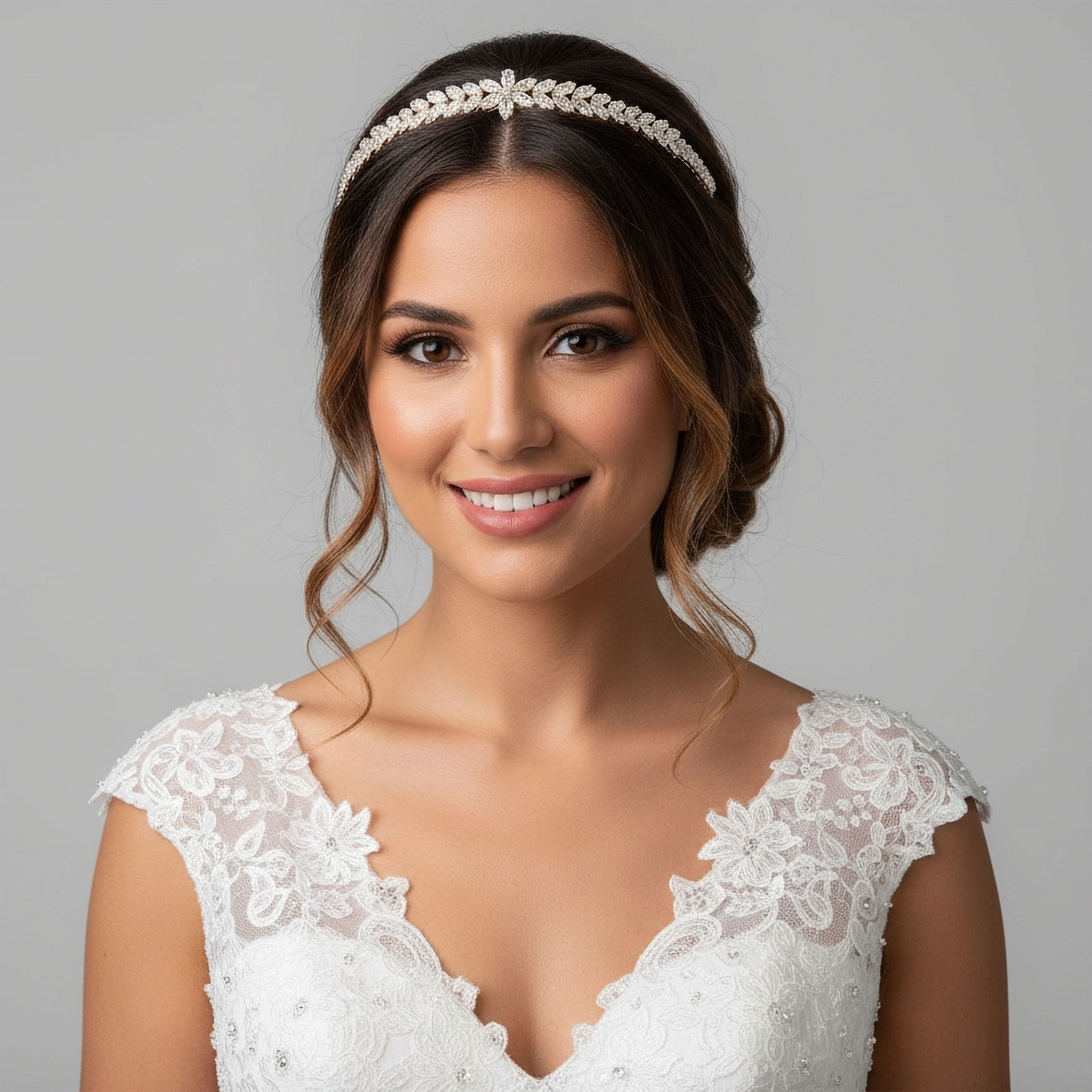 AMBERELLE CHARLOTTE CZ (SILVER) BRIDAL TIARA