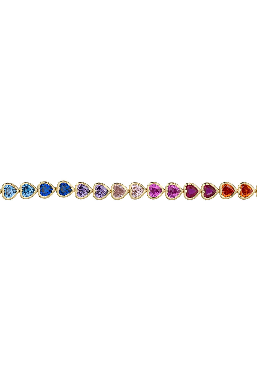 Thumbnail: LATELITA HEART GARLAND MULTICOLOURED CZ (GOLD) TENNIS BRACELET