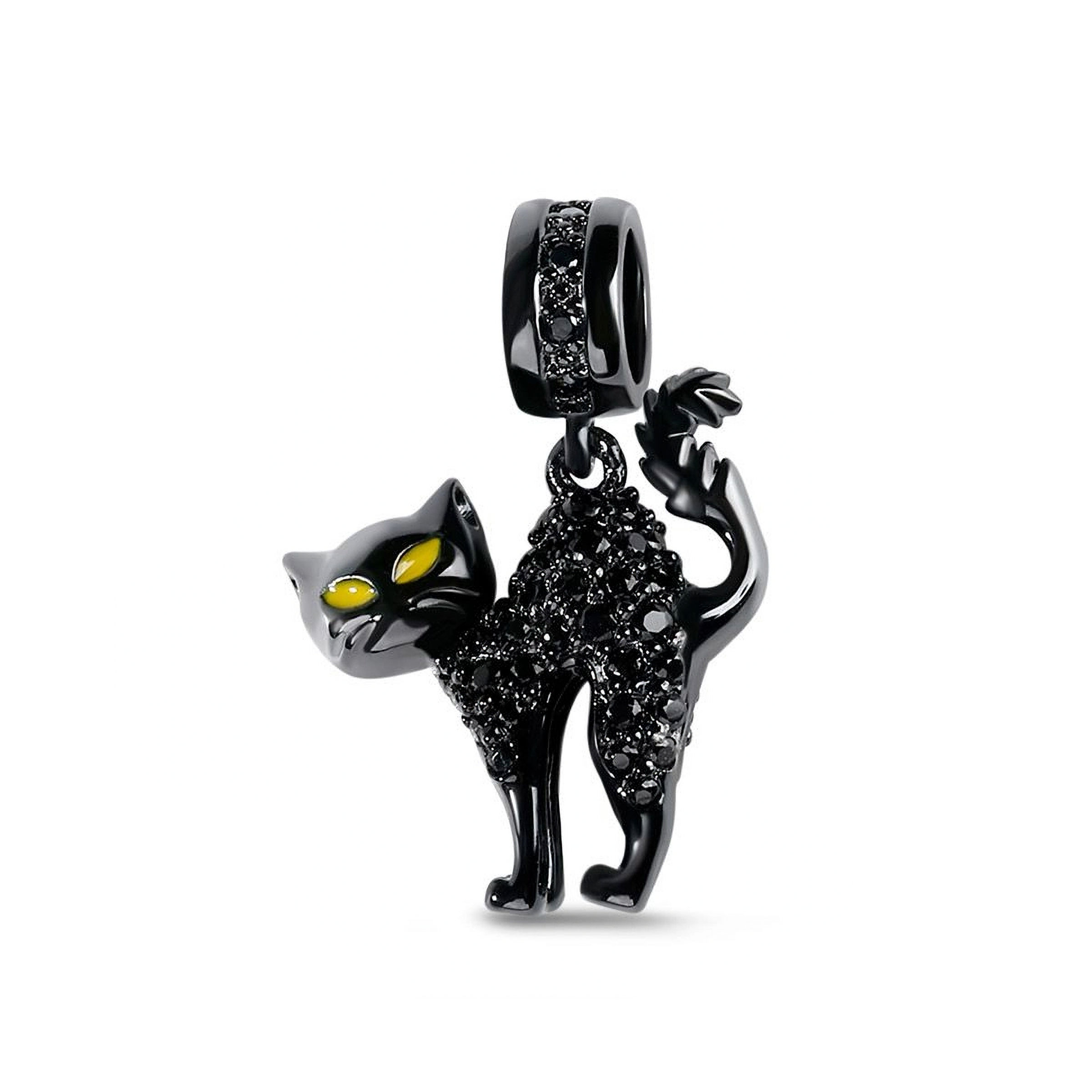 HARMONY HALLOWEEN BLACK CAT CZ (BLACK GOLD) PENDANT