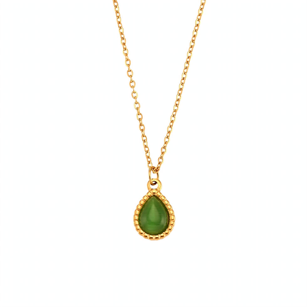 Thumbnail: ROSELLE NATURAL STONE PEARL (18K GOLD) HOOP EARRINGS, NECKLACE