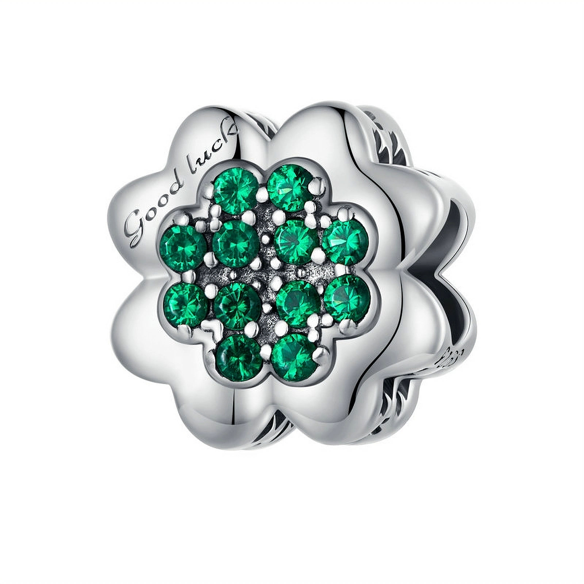 HARMONY GOOD LUCK CLOVER CZ (SILVER) CHARM